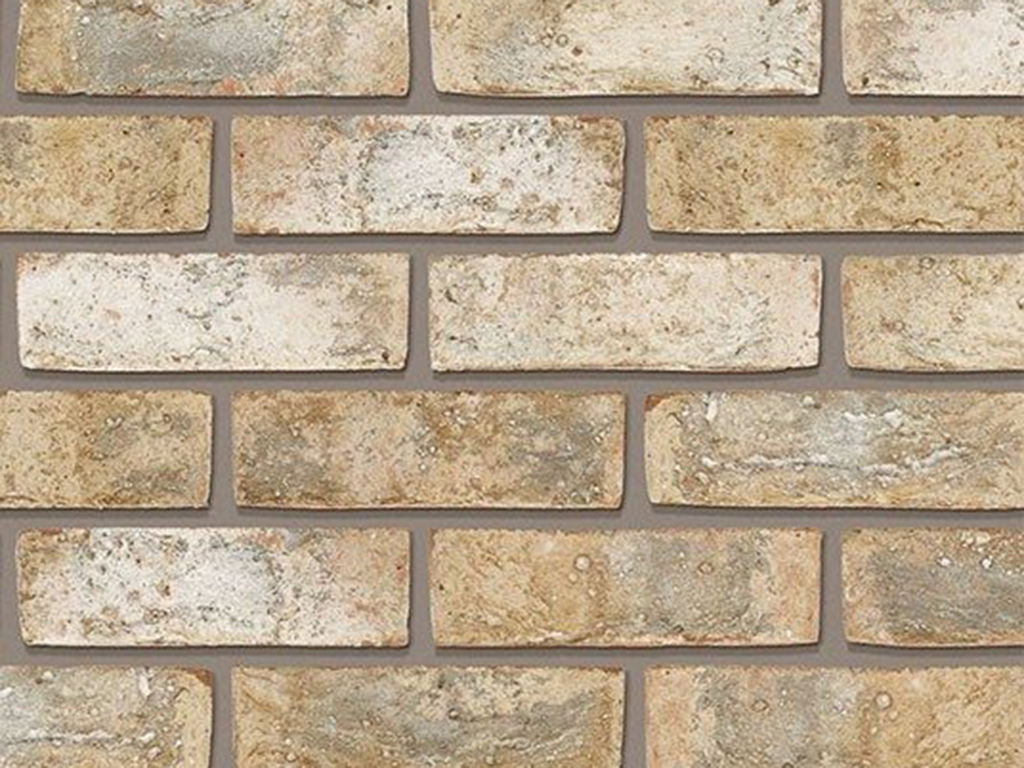 Close up of a wall of Bronsgroen bricks