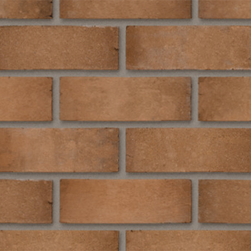 Close up of a wall of Swarland Autumn Brown Sandfaced 73mm bricks
