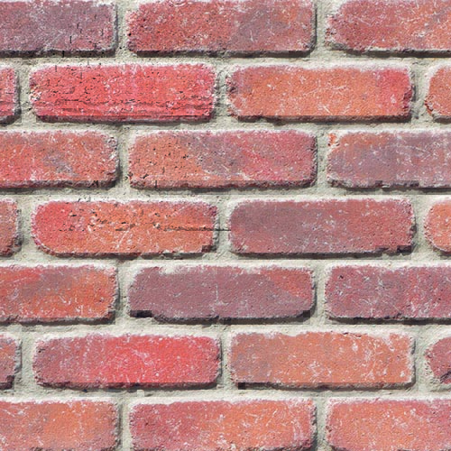 Close up of a wall of Tullamore Antique bricks