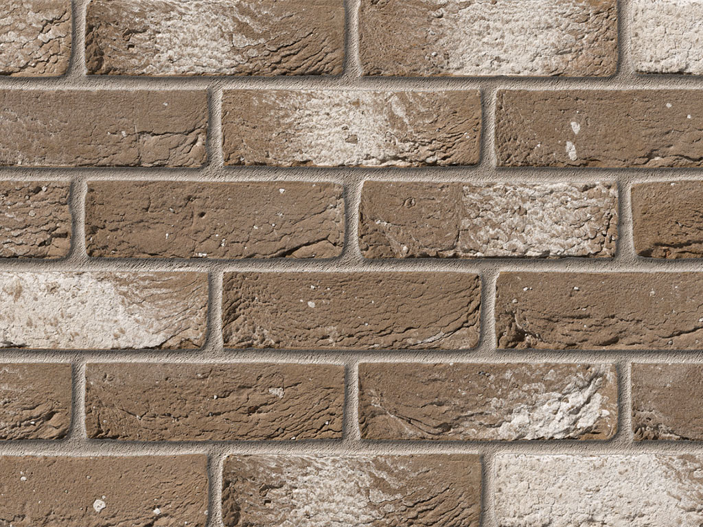 Close up of a wall of Albus bricks