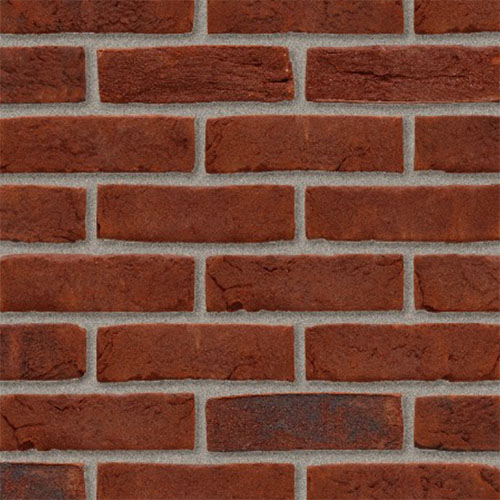 Close up of a wall of EcoBrick Pampas Red bricks