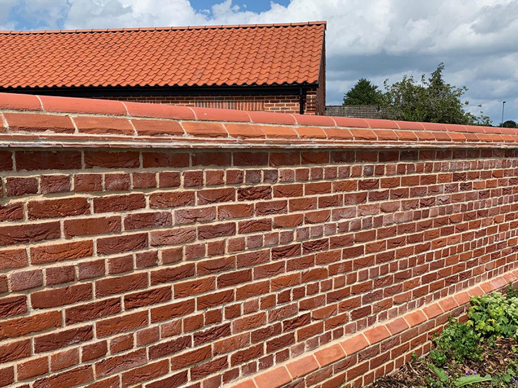 A garden wall built from Ashvale Blend bricks