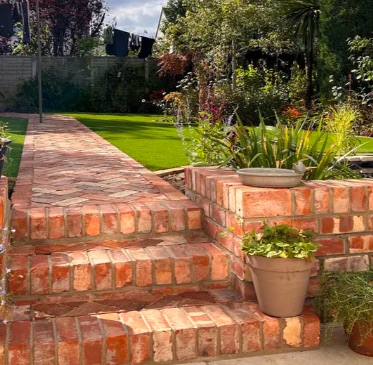 path project of reclaimed cheshire path and wall