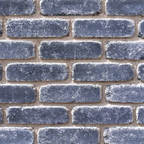 Close up of a wall of Clarendon Blue Antique bricks