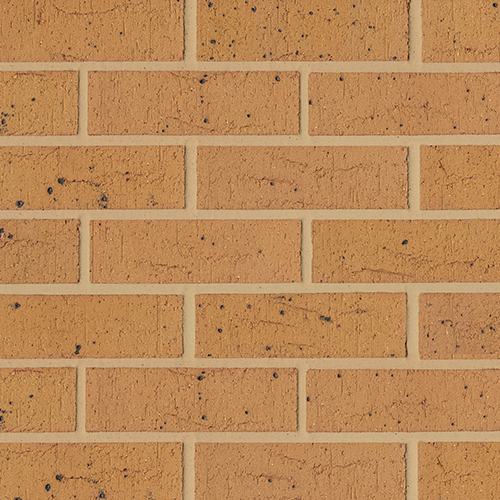 Close up of a wall of Wrekin Buff bricks