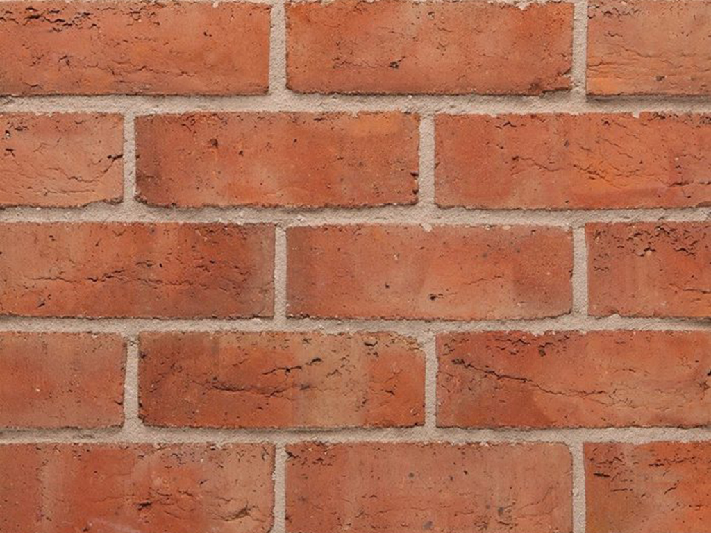 Close up of a wall of Autumn Russet Sovereign Stock 73mm bricks